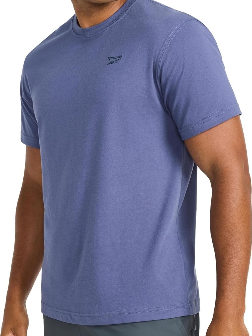 NWT Reebok Men's Embroidered Logo Nightshade Blue Short Sleeve Tee - Size L